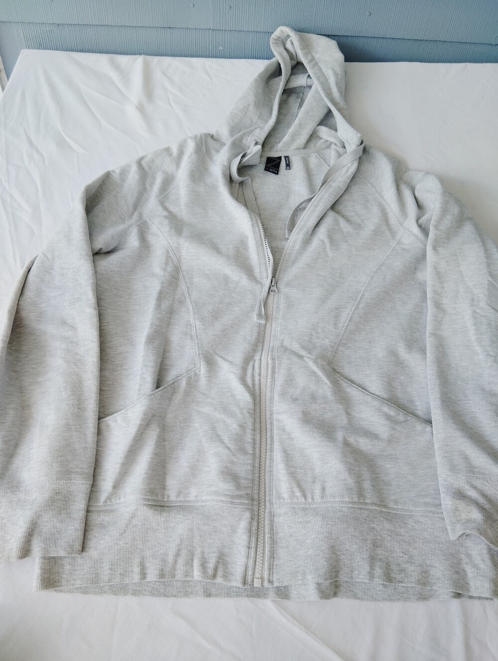 Zella Light Grey Full-Zip Hooded Jacket 2xl
